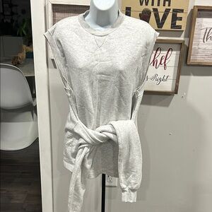Zara Light Gray Sleeveless Sweatshirt